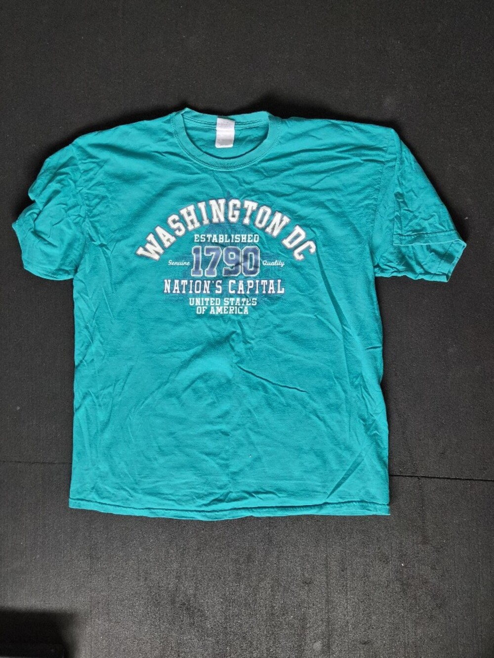 Washington DC 1790 Graphic Tee - Teal 100% Cotton